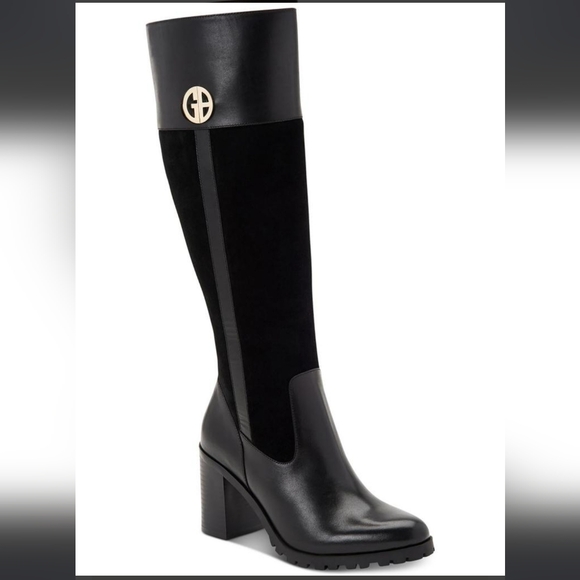 Giani Bernini Shoes - Giani Bernini Kaidyn Black Leather & Suede Knee High Riding Boots Size 10 NIB